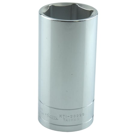 K-Tool International 1/2" Drive, 28mm Metric Socket, 6 Points, Socket 1/2 Dr, Deep 6 Pt, 28mm KTI-28228